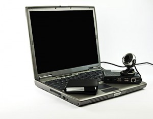 Laptop with webcam for recording video (Photo through license with Thinkstock)