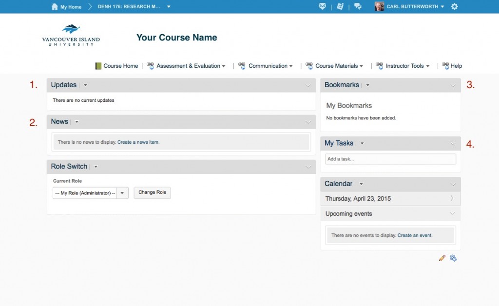 New Course Homepage