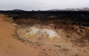 Where the geothermal area meets the lava flow