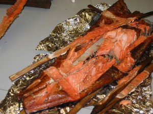 Barbecued salmon