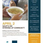 Advertising flyer for Soup's On event.