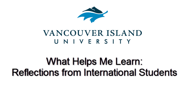 What Helps Me Learn: Reflections from International Students Video Project