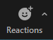 Reactions button in Zoom with an arrow to the right for accessing additional options.