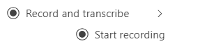 in the More menu in Teams you will see "record and transcribe" and then "start recording"